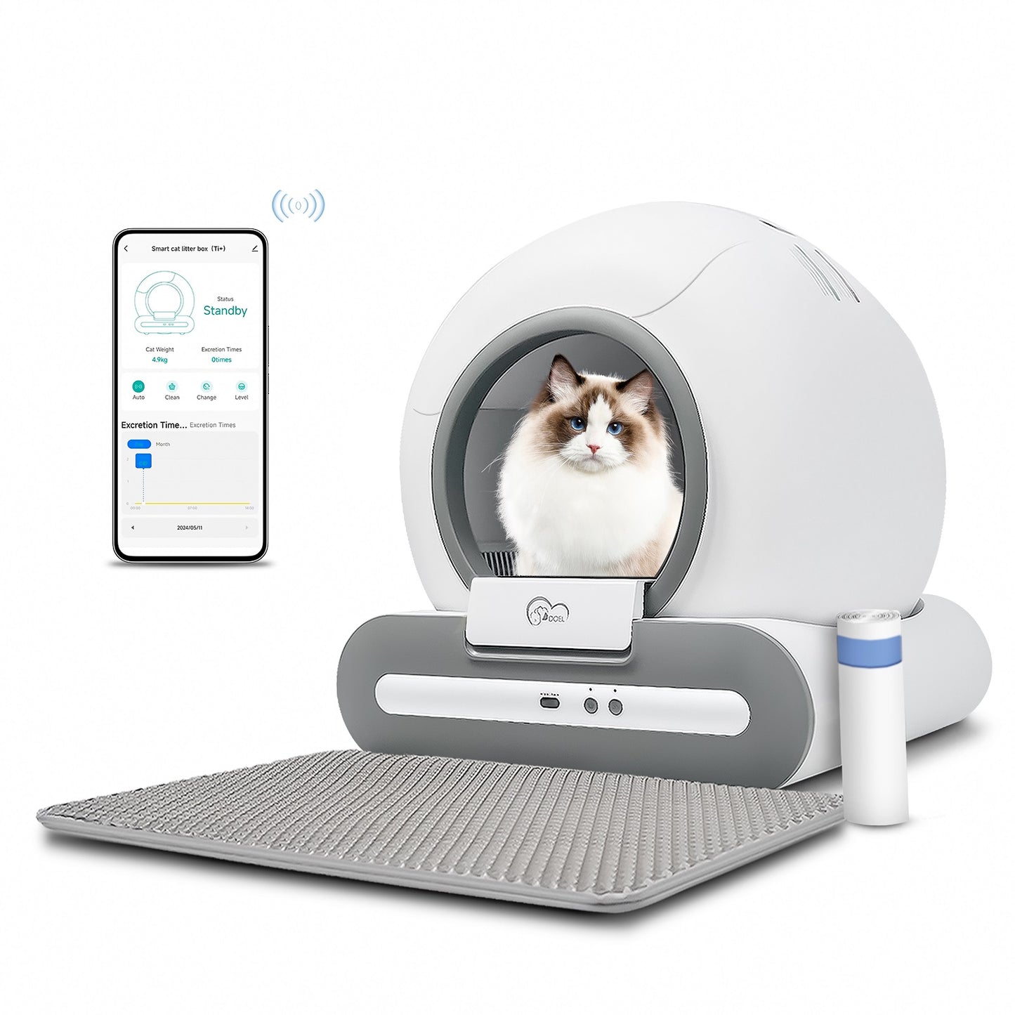 WhiskerNest™ Smart Self-Cleaning Cat Litter Box – App-Controlled & Odor-Free for Cats 3.3–22 lbs