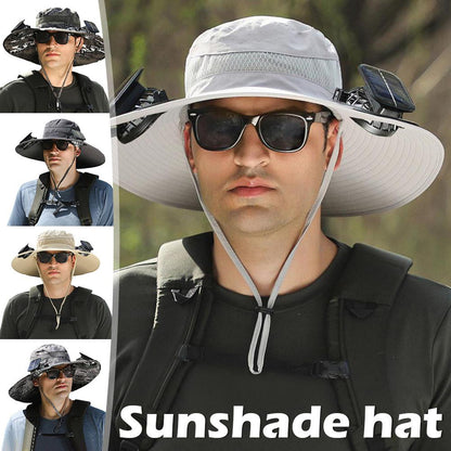 SunGuard Pro™ Wide Brim Solar Fan Outdoor Fishing Hat