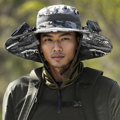 SunGuard Pro™ Wide Brim Solar Fan Outdoor Fishing Hat