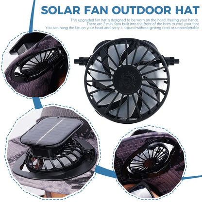 SunGuard Pro™ Wide Brim Solar Fan Outdoor Fishing Hat