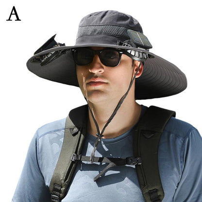 SunGuard Pro™ Wide Brim Solar Fan Outdoor Fishing Hat