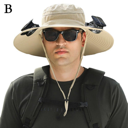 SunGuard Pro™ Wide Brim Solar Fan Outdoor Fishing Hat