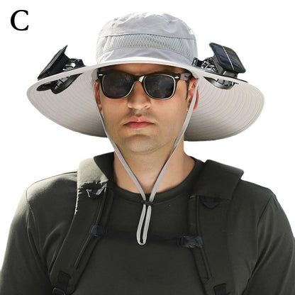 SunGuard Pro™ Wide Brim Solar Fan Outdoor Fishing Hat