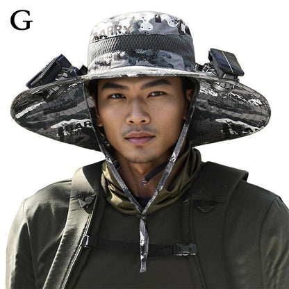 SunGuard Pro™ Wide Brim Solar Fan Outdoor Fishing Hat