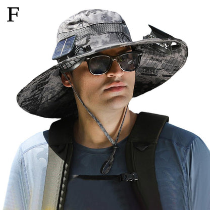 SunGuard Pro™ Wide Brim Solar Fan Outdoor Fishing Hat