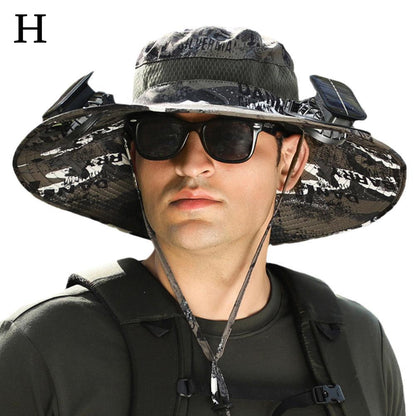 SunGuard Pro™ Wide Brim Solar Fan Outdoor Fishing Hat